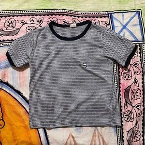 Brandy Melville Alien Striped Patch Shirt